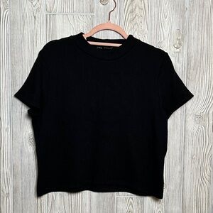 Zara Black Short Sleeve Women's Tee boxy Size Large